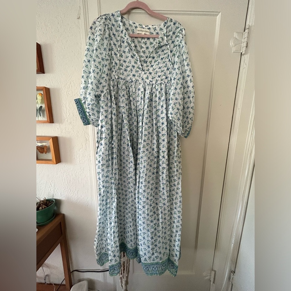 NWOT Daughters of India Kyra Maxi Dress Azure size M